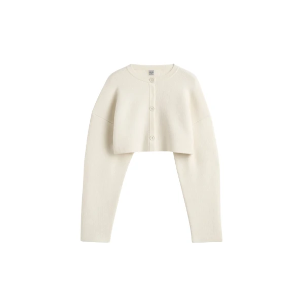 Toteme Cropped oversized cardigan in Milk