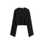 Toteme Cropped sablé blouse in Black