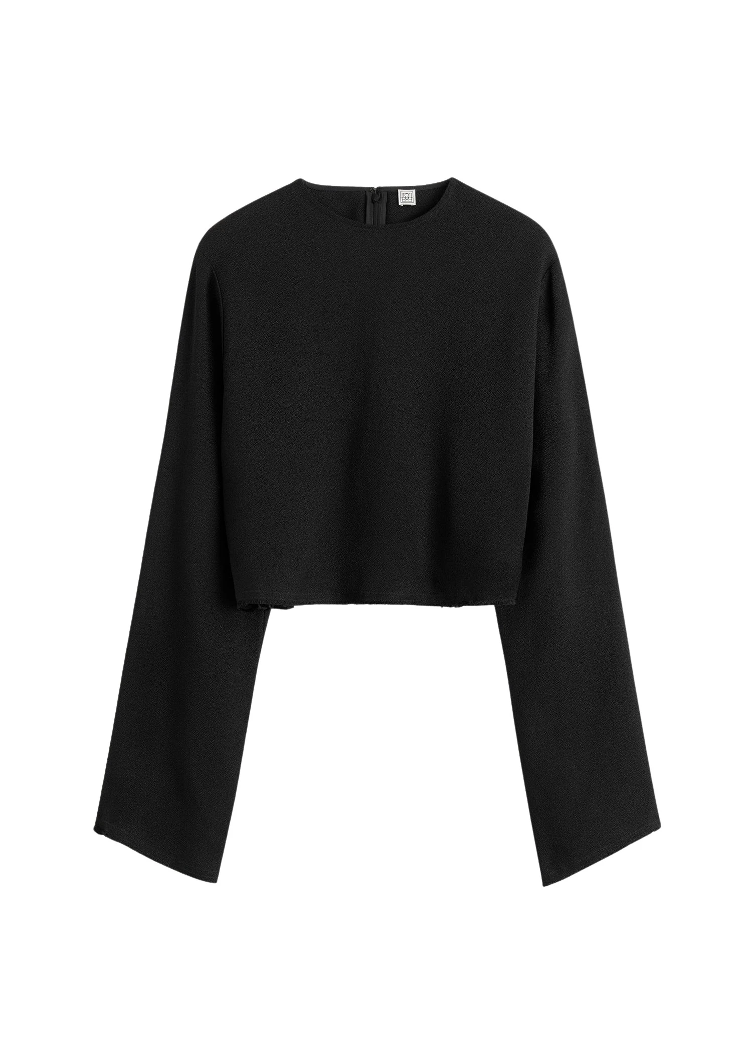 Toteme-Cropped-sable-blouse-in-Black91743_nobg Toteme Cropped sablé blouse in Black