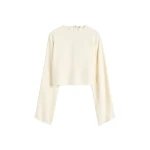 Toteme Cropped sablé blouse in Macadamia