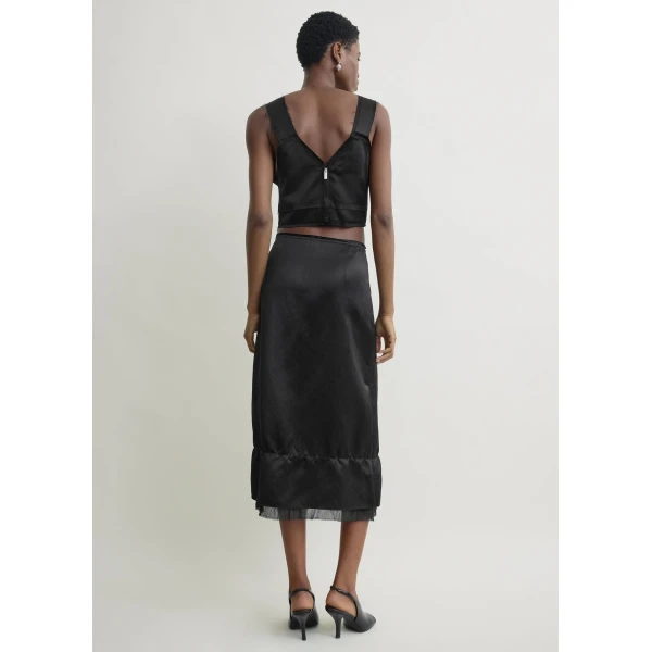 Toteme Cropped satin camisole in Black, view 5