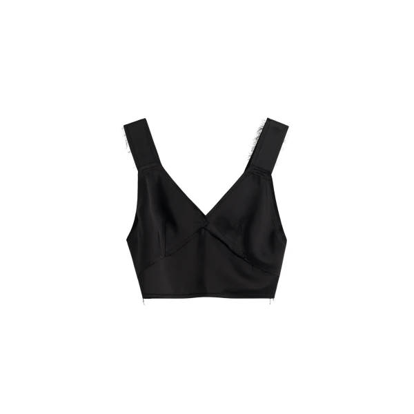 Toteme Cropped satin camisole in Black
