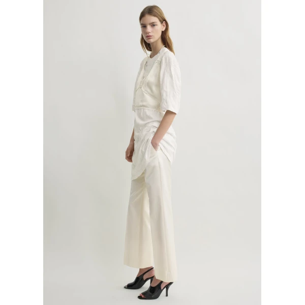 Toteme Cropped satin camisole in Off-white, view 3