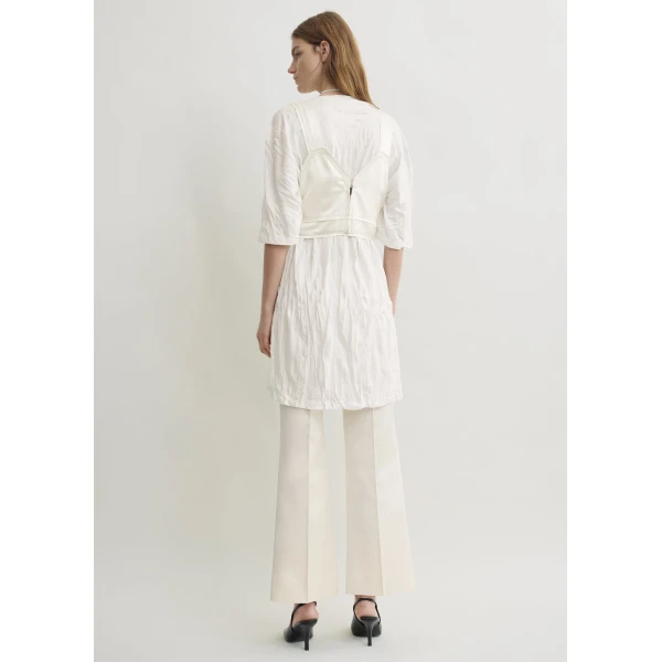 Toteme Cropped satin camisole in Off-white, view 4