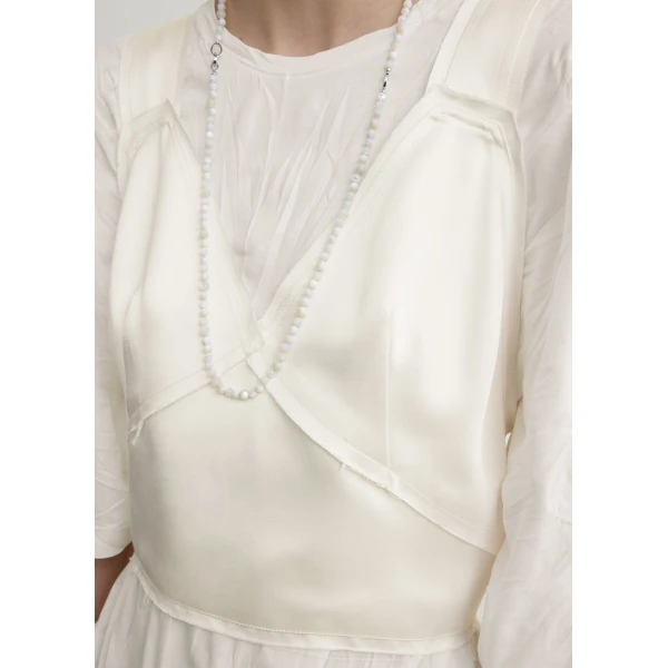 Toteme Cropped satin camisole in Off-white, view 5