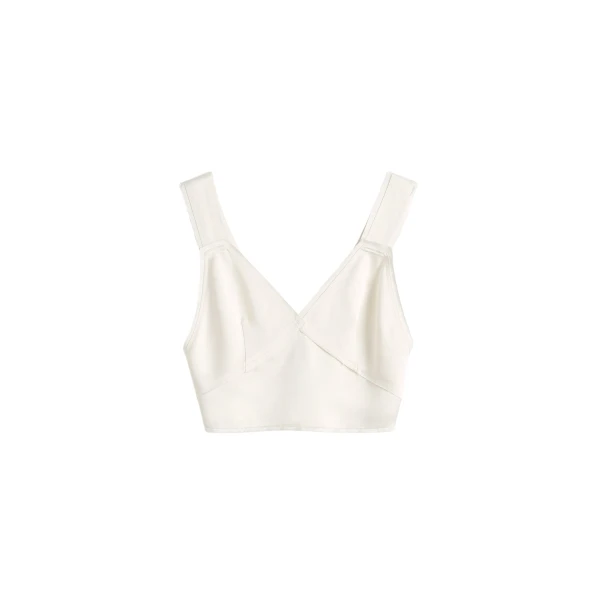 Toteme Cropped satin camisole in Off-white