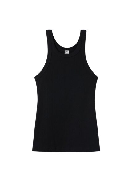 Totême Curved rib tank in Black - Tops - Scandinavian Minimalist Luxury at Luxury Shoes 