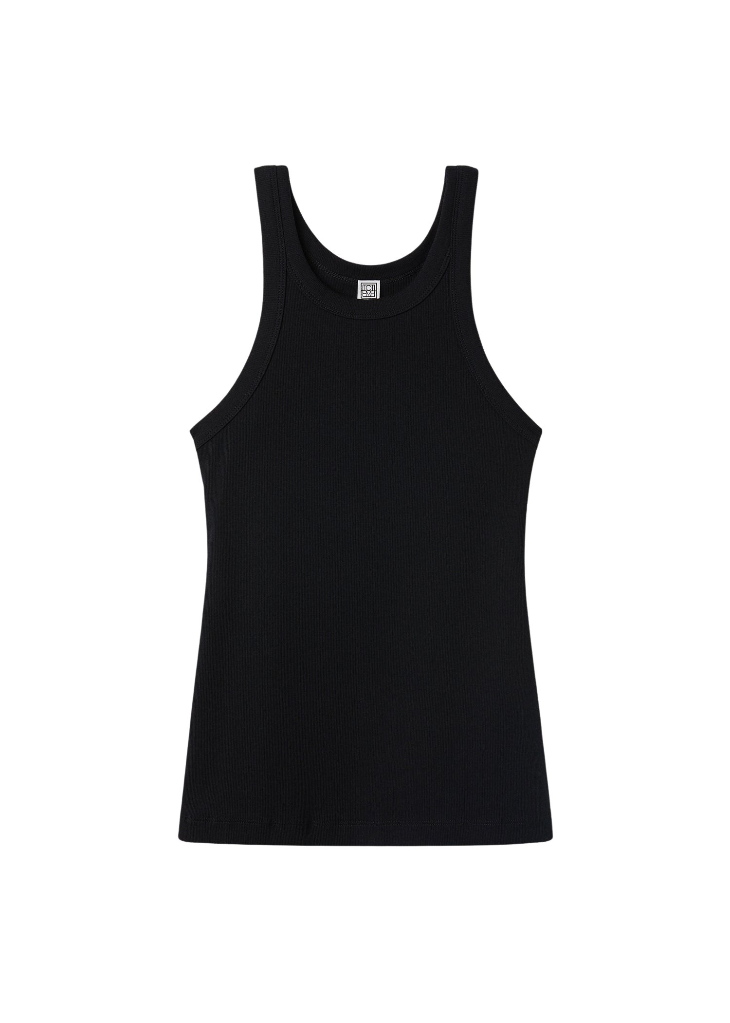 Totême Curved rib tank in Black - Tops - Scandinavian Minimalist Luxury at Luxury Shoes 