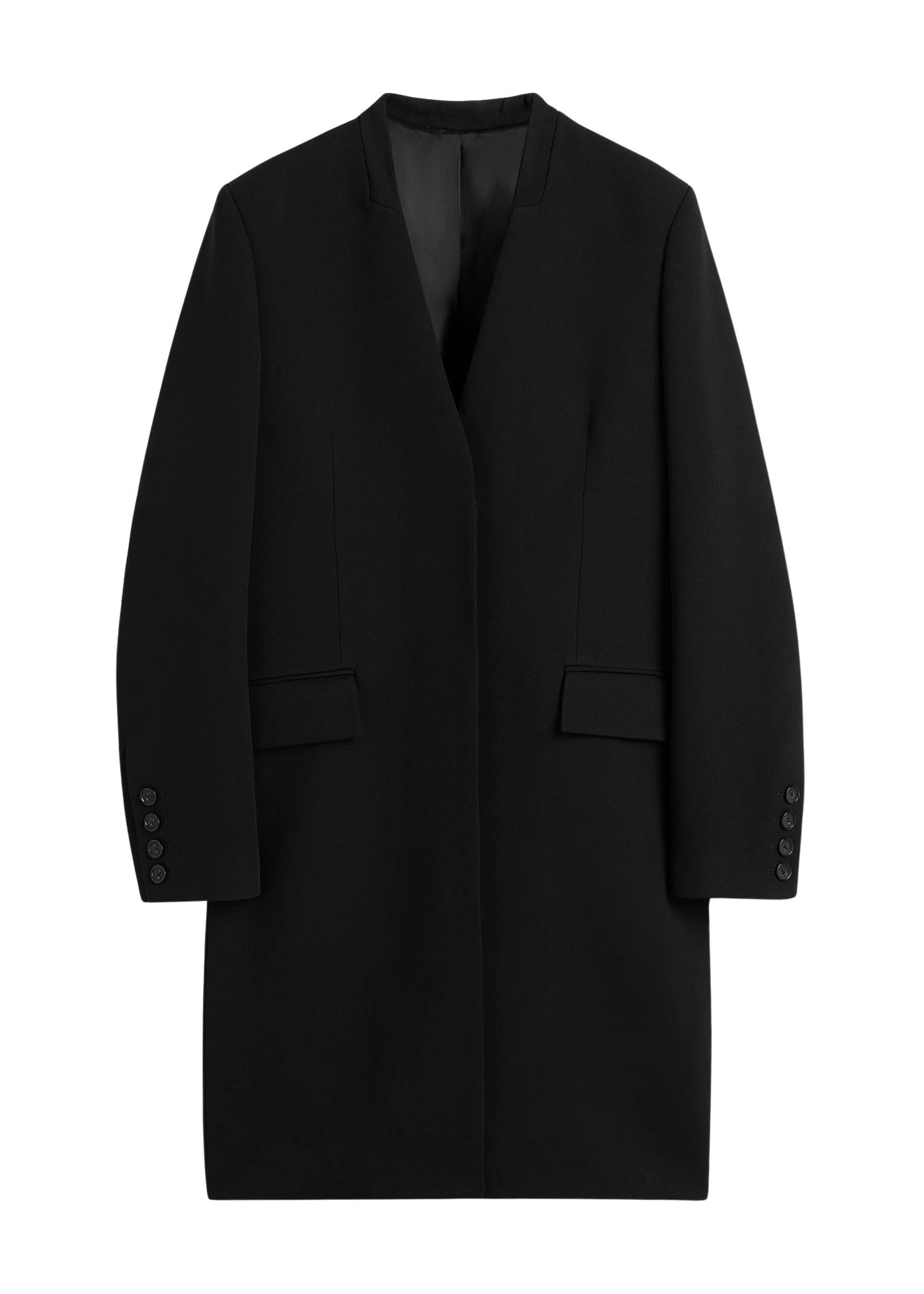 Deep pleat coat in Black