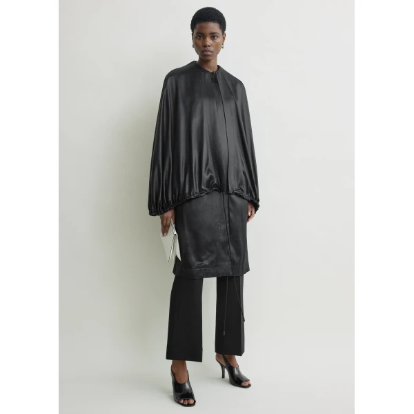 Toteme Detachable cape evening coat in Black, view 2