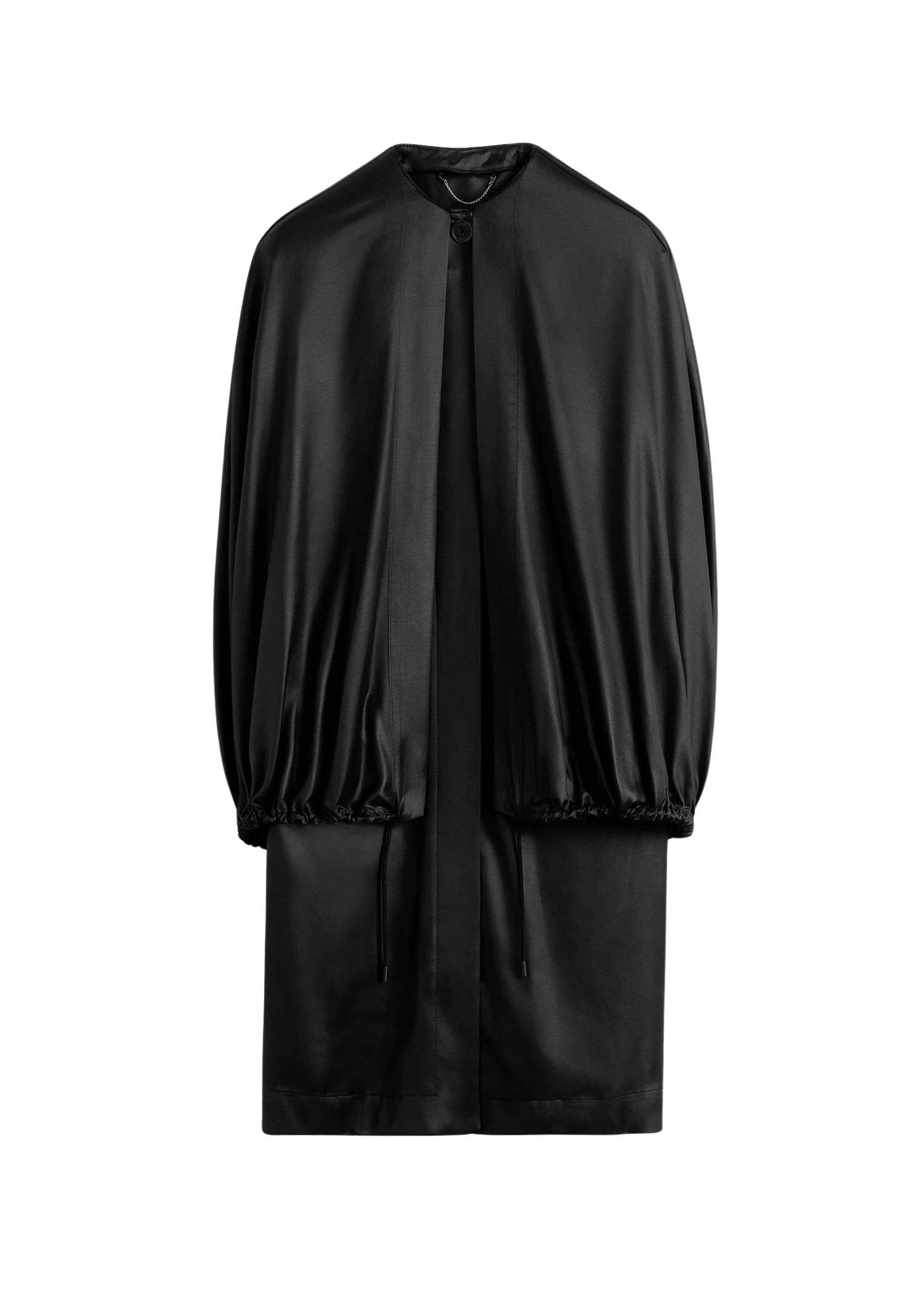 Detachable cape evening coat in Black
