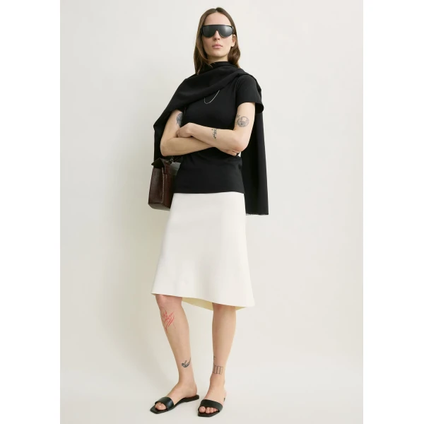 Toteme Dipped knit skirt in White, view 2