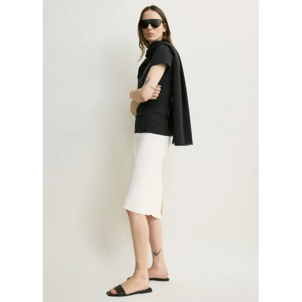Toteme Dipped knit skirt in White, view 3