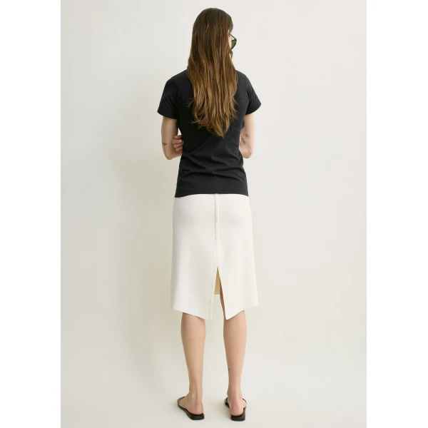 Toteme Dipped knit skirt in White, view 4