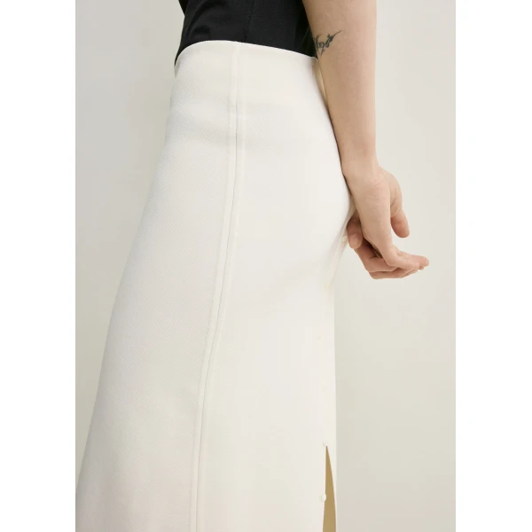 Toteme Dipped knit skirt in White, view 5