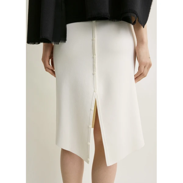 Toteme Dipped knit skirt in White, view 6