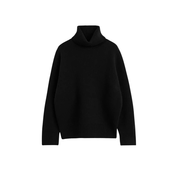 Toteme Double-knit turtleneck in Black Knit