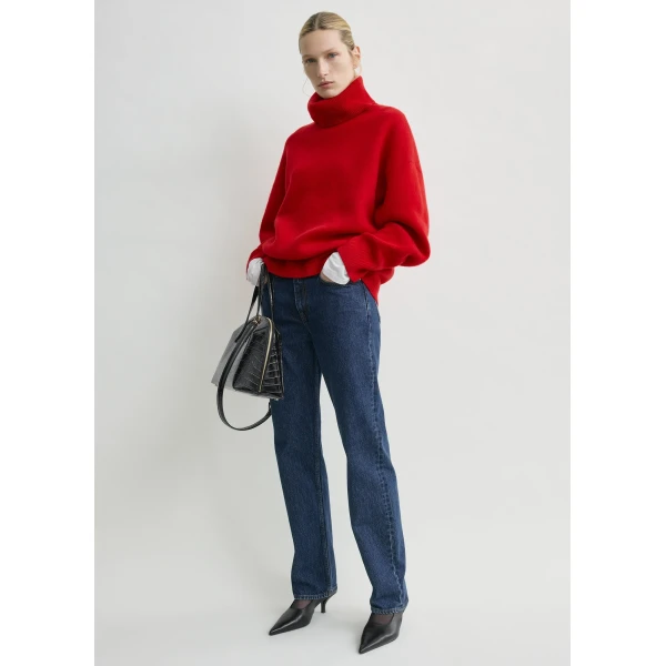 Toteme Double-knit turtleneck in Poppy Knit, view 2
