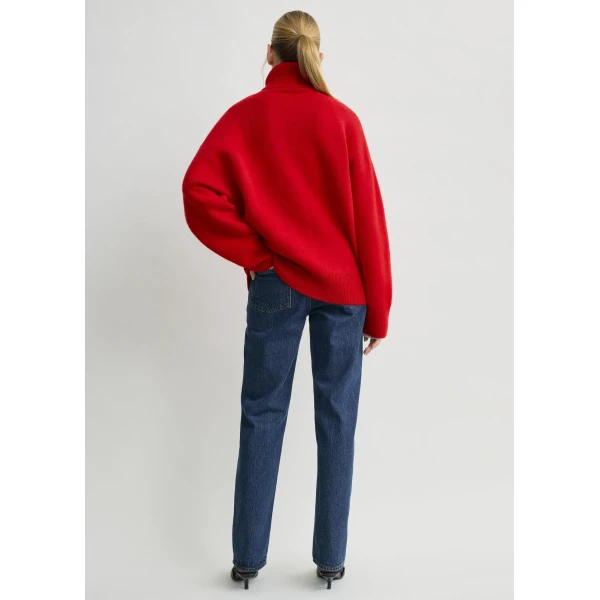 Toteme Double-knit turtleneck in Poppy Knit, view 4