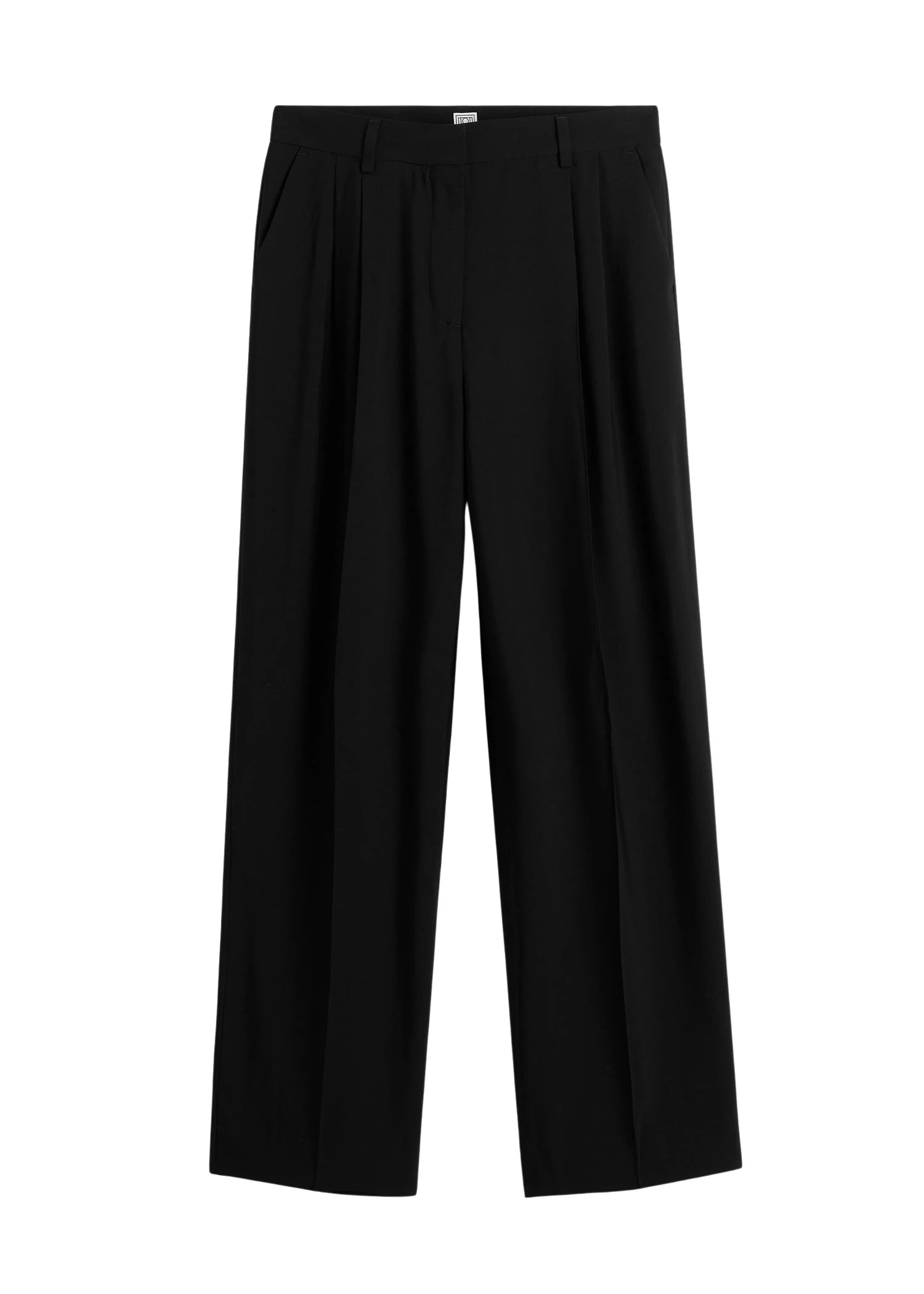 Toteme Double-pleat fluid trousers in Black