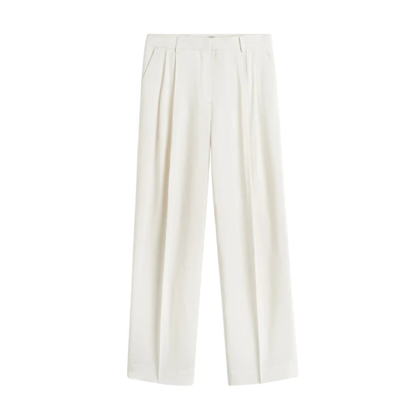 Toteme Double-pleat fluid trousers in Ecru