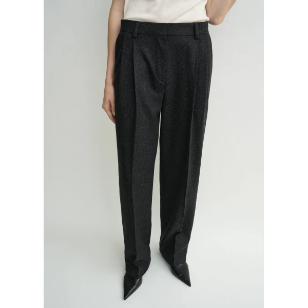 Toteme Double-pleat winter trousers charcoal in Charcoal melange, view 5