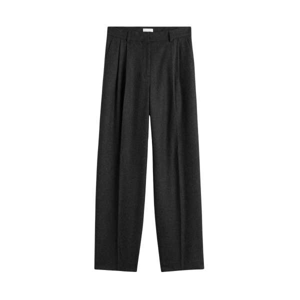 Totême Double-pleat winter trousers charcoal in Charcoal melange - Pants - Scandinavian Minimalist Luxury at Luxury Shoes 