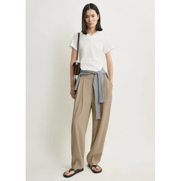 Toteme Draped balloon trousers in Overcast beige, view 2