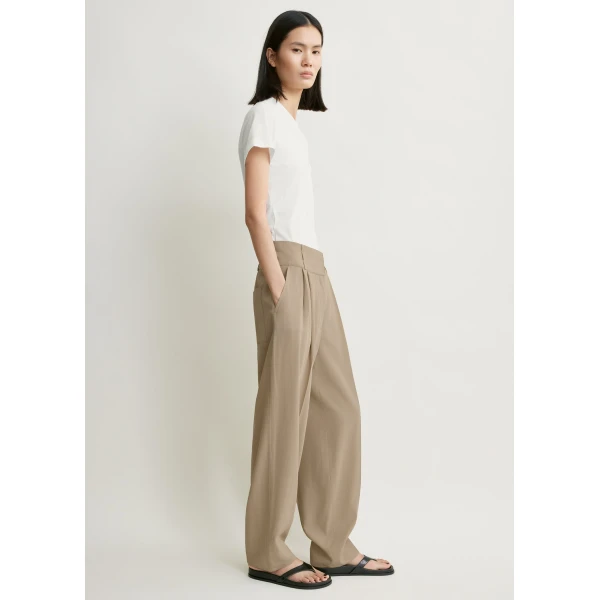 Toteme Draped balloon trousers in Overcast beige, view 3