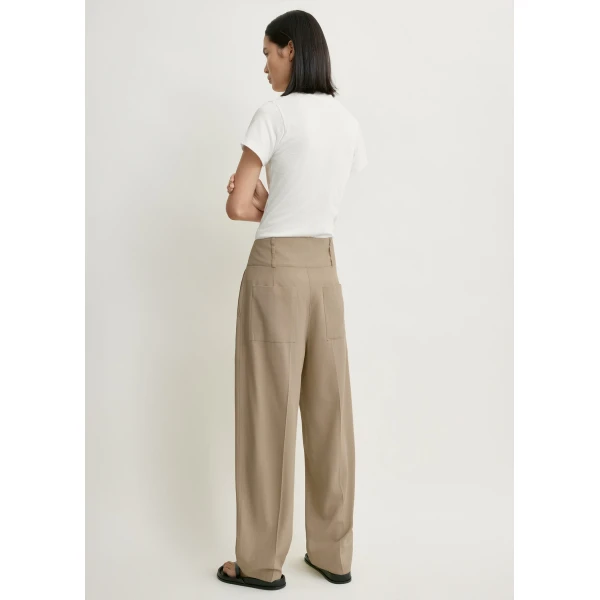 Toteme Draped balloon trousers in Overcast beige, view 4