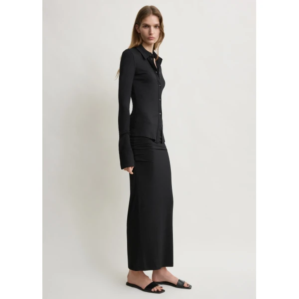 Toteme Draped jersey skirt in Black, view 3