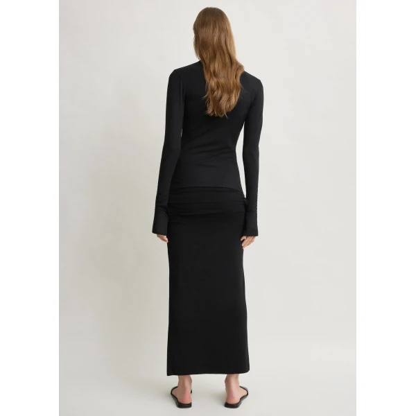 Toteme Draped jersey skirt in Black, view 4