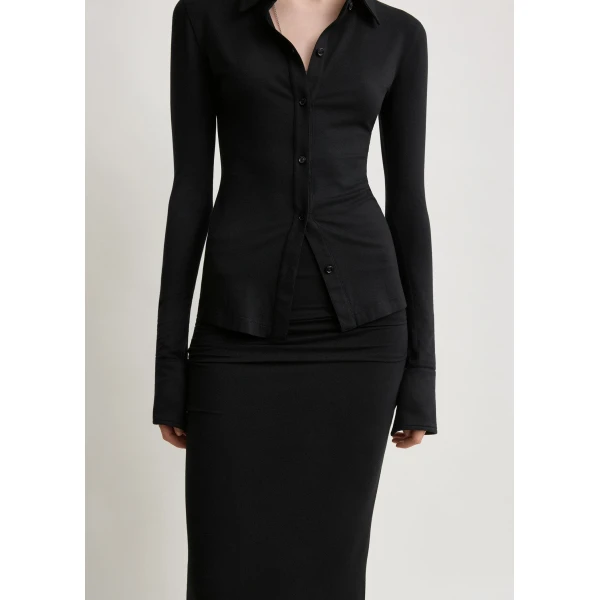 Toteme Draped jersey skirt in Black, view 5