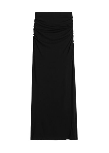 Totême Draped jersey skirt in Black - Skirts - Scandinavian Minimalist Luxury at Luxury Shoes 