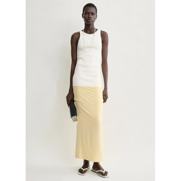 Toteme Draped jersey skirt in Buttercup, view 3