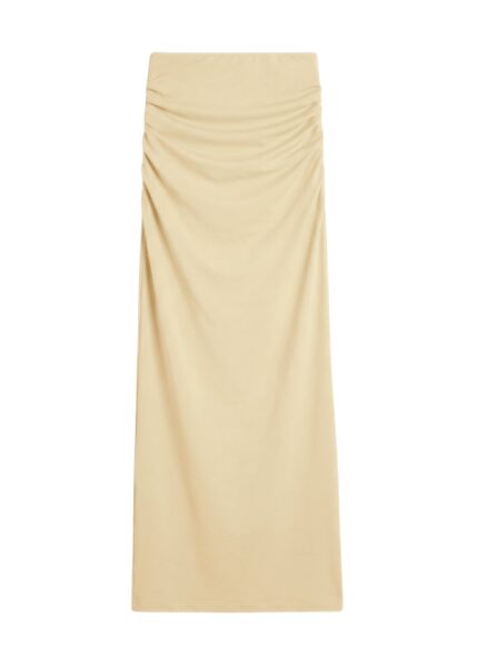 Totême Draped jersey skirt in Buttercup - Skirts - Scandinavian Minimalist Luxury at Luxury Shoes 