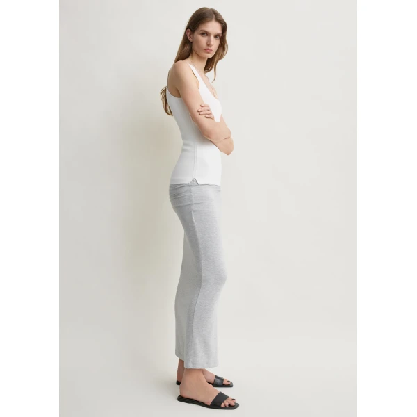 Toteme Draped jersey skirt pale grey mélange in Pale grey melange, view 3