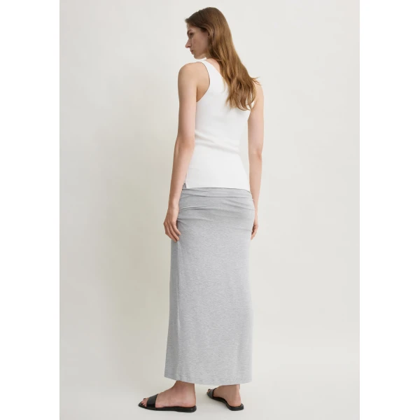 Toteme Draped jersey skirt pale grey mélange in Pale grey melange, view 4