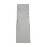 Toteme Draped jersey skirt pale grey mélange in Pale grey melange