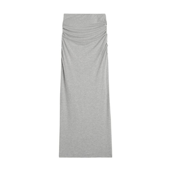 Totême Draped jersey skirt pale grey mélange in Pale grey melange - Skirts - Scandinavian Minimalist Luxury at Luxury Shoes 