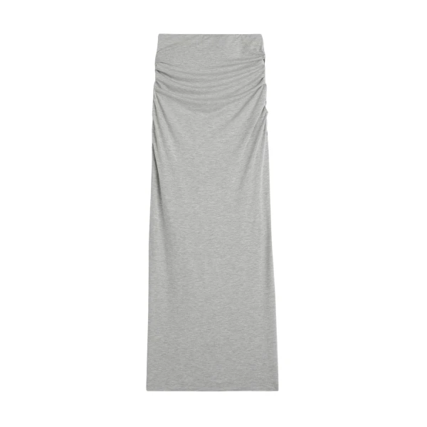 Toteme Draped jersey skirt pale grey mélange in Pale grey melange