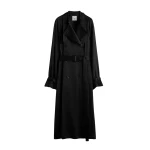 Toteme Draped satin trench in Black Coat