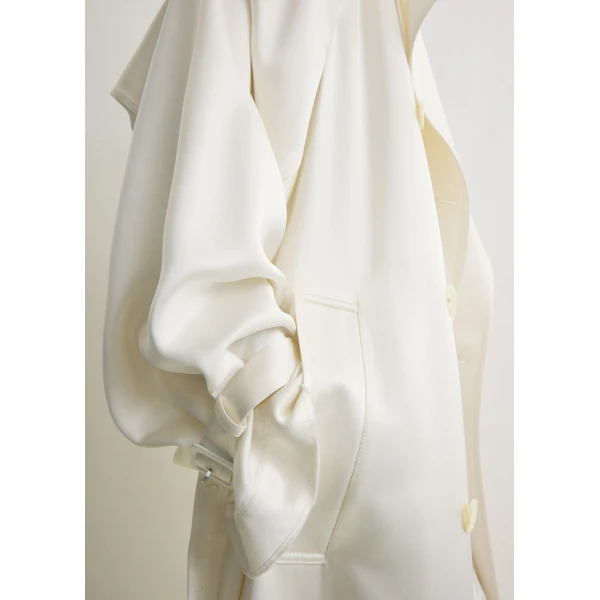 Toteme Draped satin trench in Off-white Coat, view 6