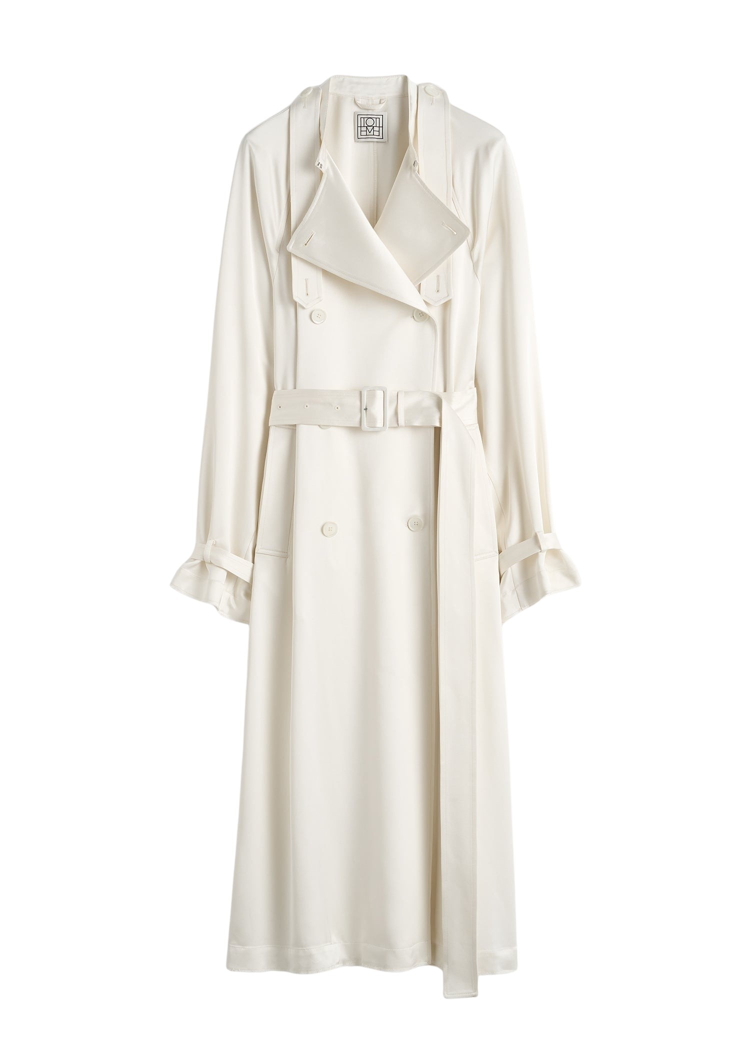 Toteme Draped satin trench in Off-white Coat