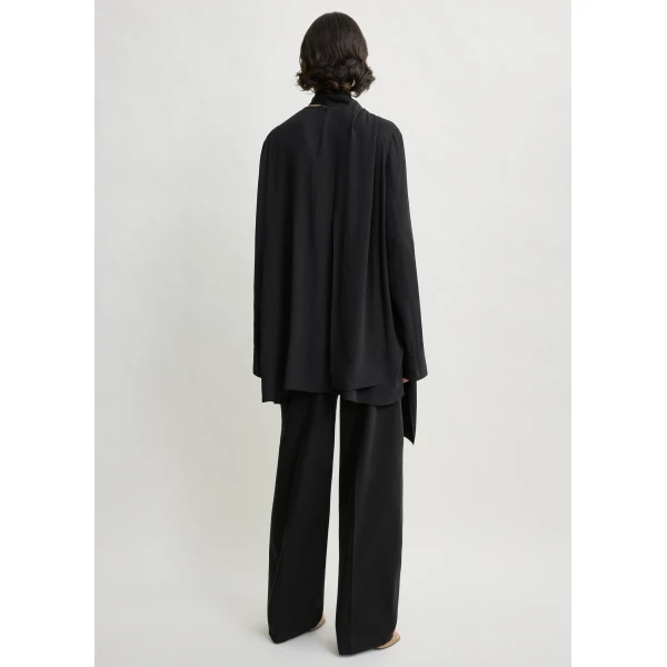 Toteme Draped scarf blouse in Black, view 4