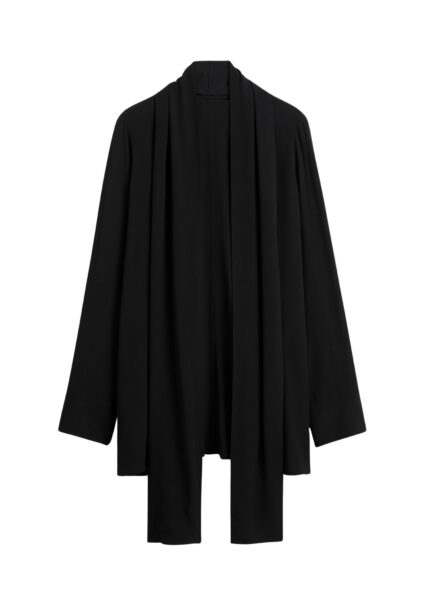Totême Draped scarf blouse in Black - Tops - Scandinavian Minimalist Luxury at Luxury Shoes 