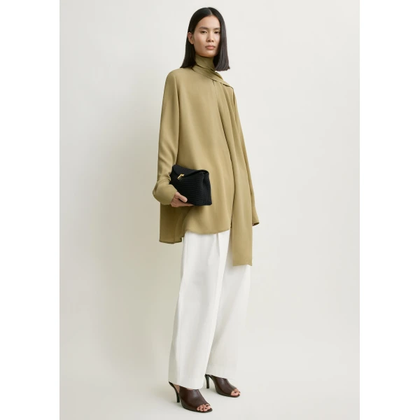 Toteme Draped scarf blouse in Desert, view 3