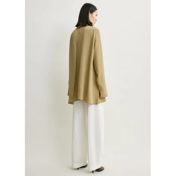 Toteme Draped scarf blouse in Desert, view 4