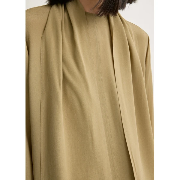Toteme Draped scarf blouse in Desert, view 6