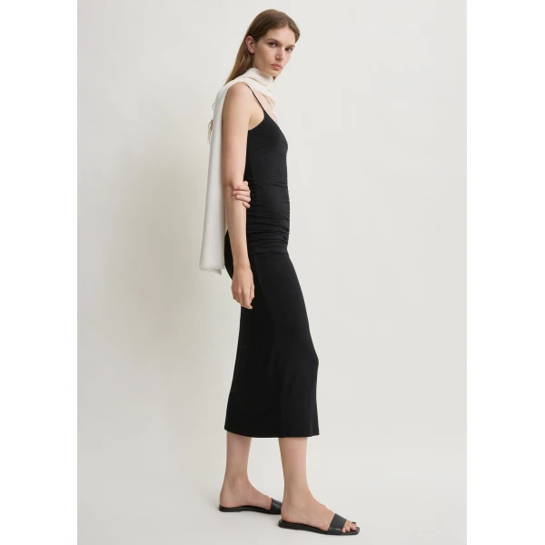 Toteme Draped slip dress in Black, view 3